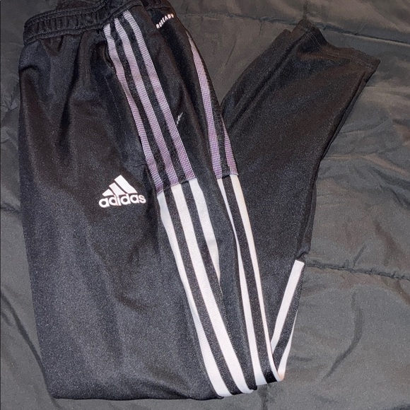 Adidas Black Joggers with White Accents - Picture 1 of 3